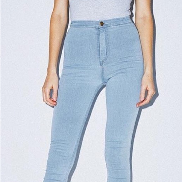 American Apparel Denim - American Apparel high waisted jeans light wash